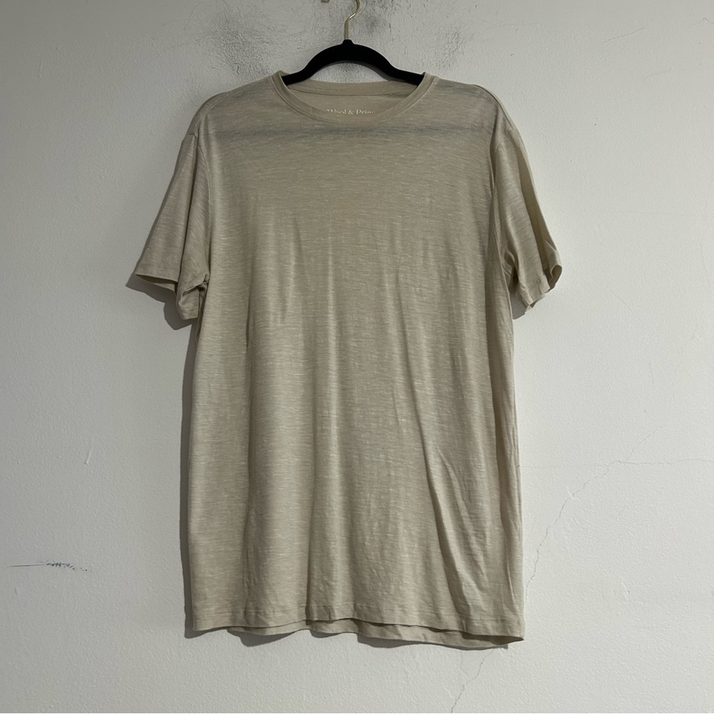 Wool & Prince Wool Linen Crew Neck Short Sleeve Tee Medium Outdoor Hiking Gorp